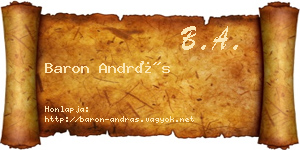 Baron András névjegykártya