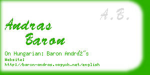 andras baron business card